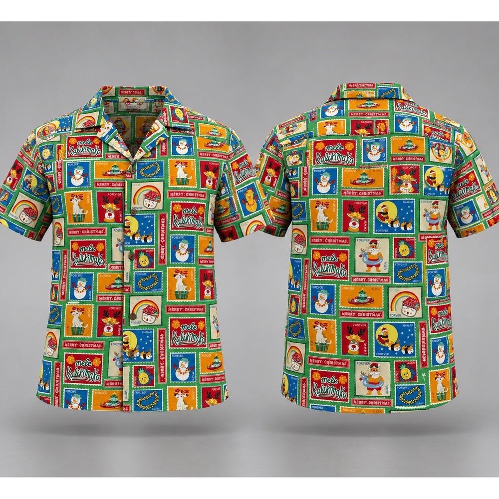 Hilo Hattie Original Hawaiian Shirt boys medium christmas Aloha Camp nwt